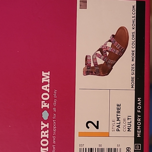 NWT Girls Sandals Size 2 - Picture 3 of 3